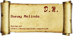 Dunay Melinda névjegykártya